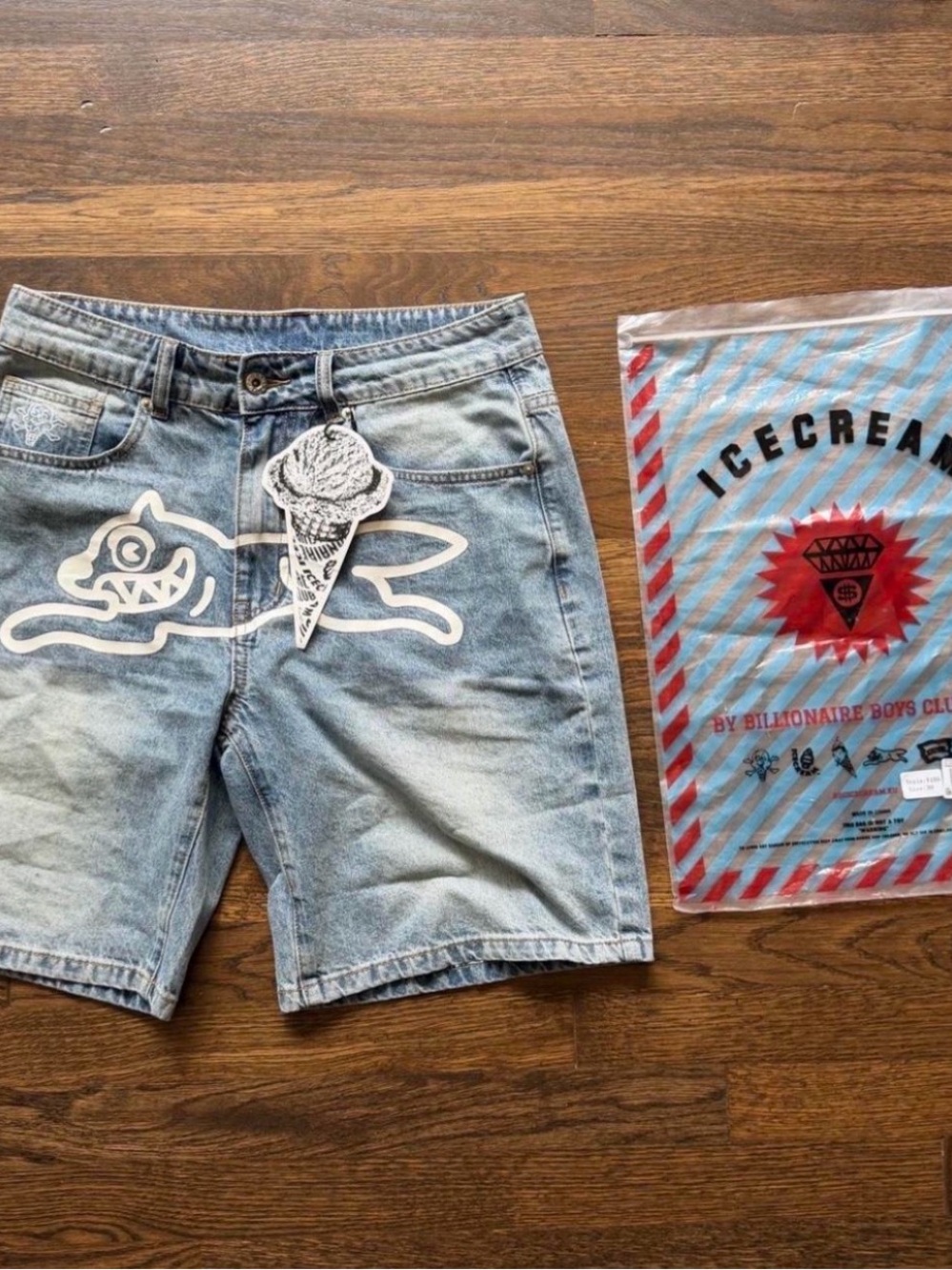 Billionaire Boys Club ICECREAM Light Blue Denim Shorts